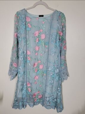 Agha Noor Embellished Floral Dress Long Sleeved Size Small